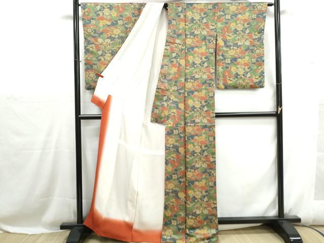 平和屋着物■上質な小紋 唐草花文 正絹 逸品 DABH1133qa