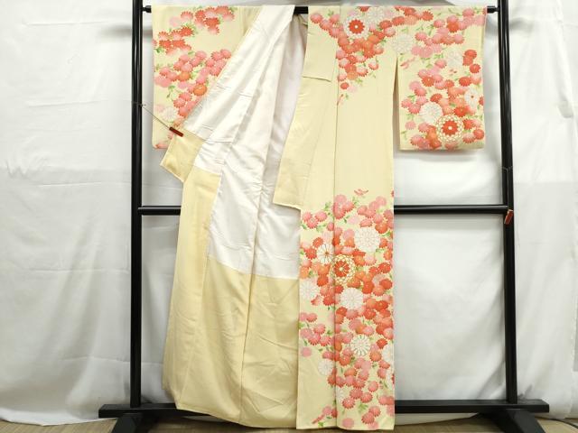 平和屋着物■訪問着 駒刺繍 菊尽くし 金彩 正絹 逸品 DABH1135qa