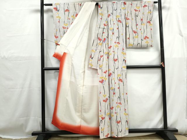 平和屋着物■上質な小紋 総絞り 枝梅文 正絹 逸品 DABH1141qa
