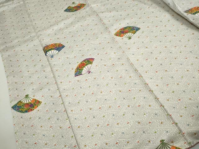 平和屋着物■上質な小紋 扇面花文 正絹 逸品 DABH1145qa