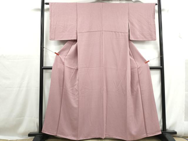 平和屋着物■上質な色無地 霞地紋 石竹色 正絹 逸品 DABH1157qa