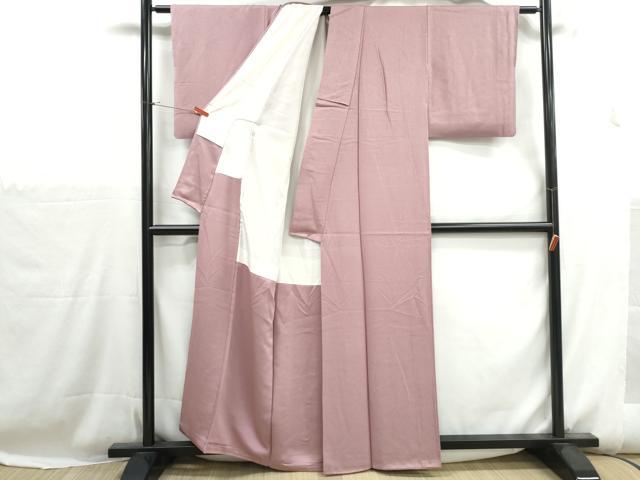 平和屋着物■上質な色無地 霞地紋 石竹色 正絹 逸品 DABH1157qa