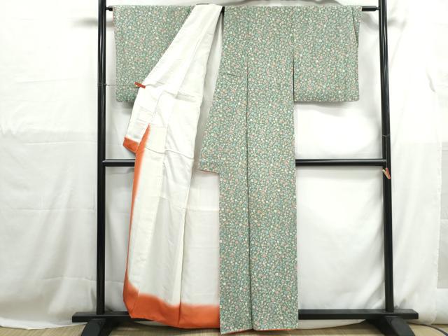平和屋着物■上質な小紋 草花文 正絹 逸品 DABH1158qa