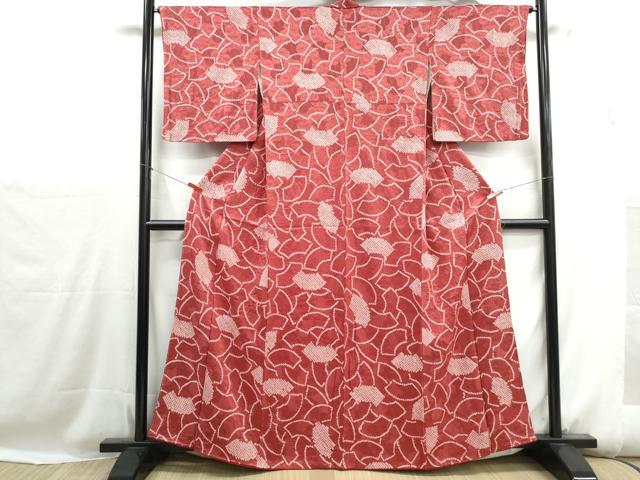 平和屋着物■上質な小紋 絞り 重ね地紙花文 正絹 逸品 DABH1161qa