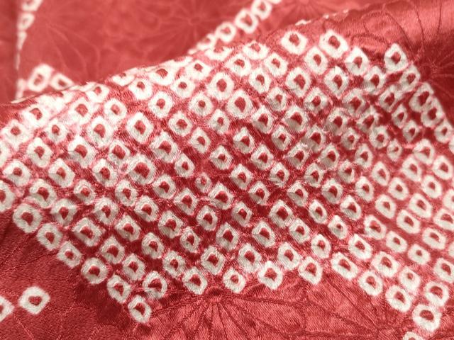 平和屋着物■上質な小紋 絞り 重ね地紙花文 正絹 逸品 DABH1161qa