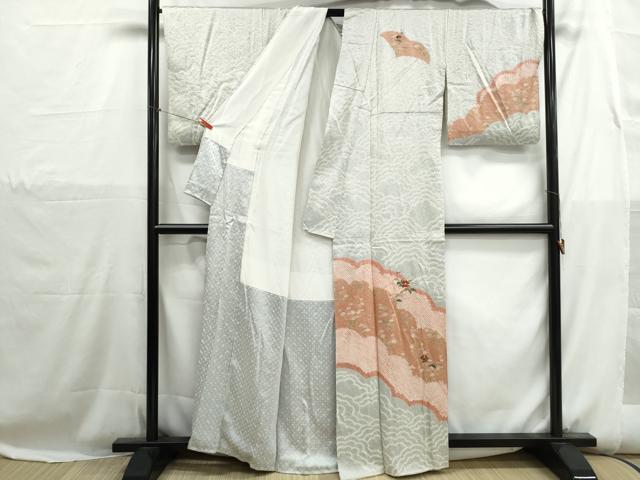 平和屋着物■訪問着 駒刺繍 絞り 道長花文 金彩 正絹 逸品 DABH1167qa