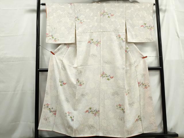 平和屋着物■上質な小紋 亀甲花文 正絹 逸品 DABH1168qa