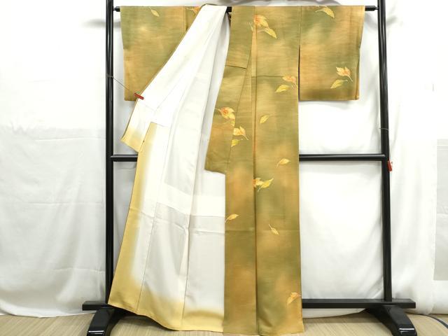 平和屋着物■上質な小紋 舞葉文 暈し染め 三越扱い 正絹 逸品 DABH1174qa