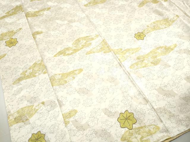 平和屋着物■上質な小紋 駒刺繍 雲取り楓文 銀彩 正絹 逸品 DABH1185qa