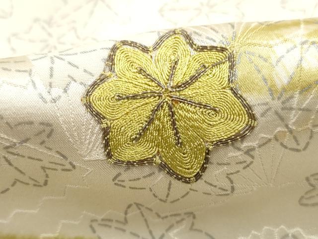 平和屋着物■上質な小紋 駒刺繍 雲取り楓文 銀彩 正絹 逸品 DABH1185qa