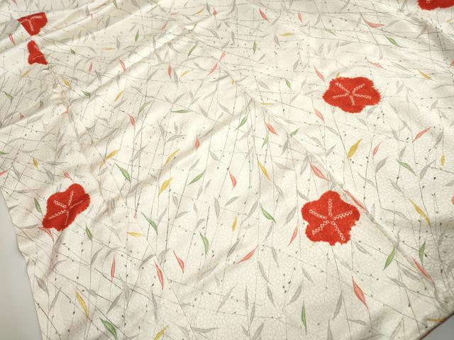 平和屋着物■上質な小紋 絞り 舞梅文 正絹 逸品 DABH1186qa