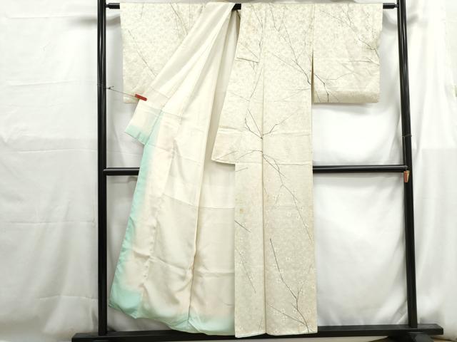 平和屋着物■上質な小紋 手描き 枝梅文 正絹 逸品 DABH1190qa