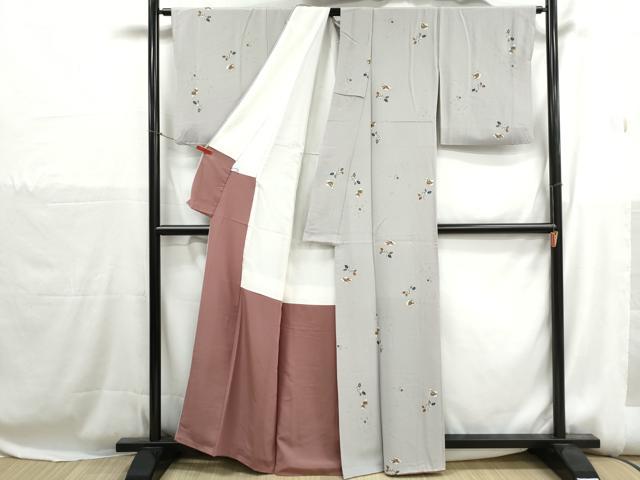 平和屋着物■上質な小紋 舞花文 金彩 正絹 逸品 DABH1191qa