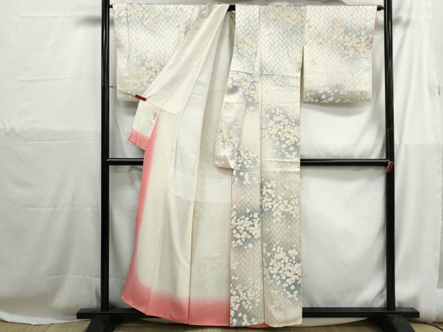 平和屋着物■上質な小紋 枝花文 暈し染め やまと誂製 正絹 逸品 DABH1193qa