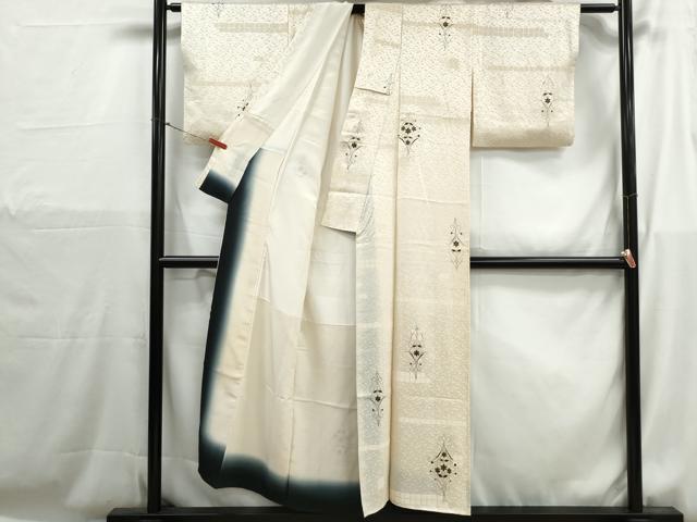 平和屋着物■上質な小紋 抽象花文 金彩 正絹 逸品 DABH1195qa
