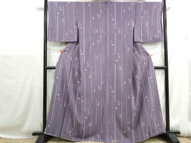 平和屋着物■上質な小紋 草花間道 正絹 逸品 DABH1196qa