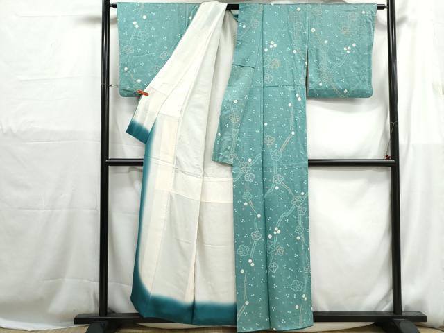 平和屋着物■上質な小紋 絞り 舞梅文 正絹 逸品 DABH1203qa
