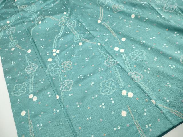 平和屋着物■上質な小紋 絞り 舞梅文 正絹 逸品 DABH1203qa
