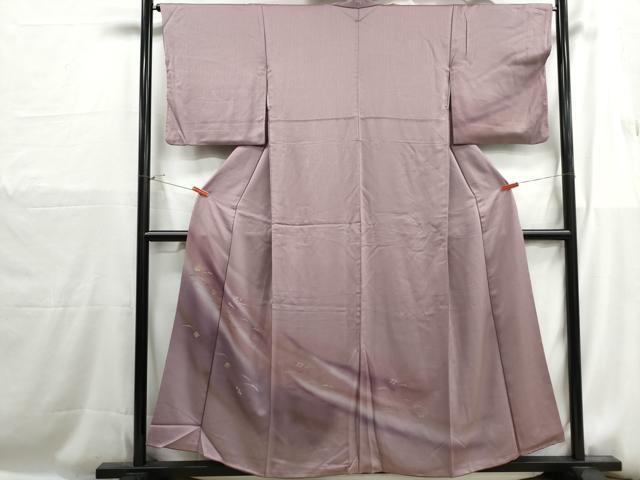 平和屋着物■訪問着 霞松葉文 暈し染め 金彩 正絹 逸品 DABH1204qa