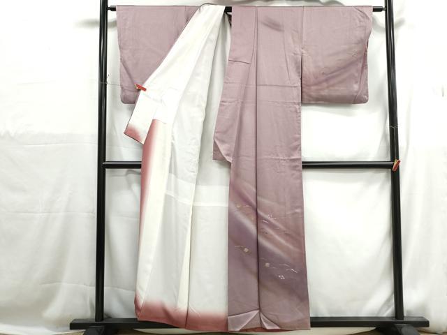 平和屋着物■訪問着 霞松葉文 暈し染め 金彩 正絹 逸品 DABH1204qa