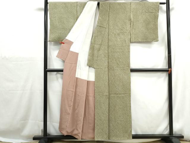 平和屋着物■大変加工の良い総絞り小紋 正絹 逸品 DABH1206qa