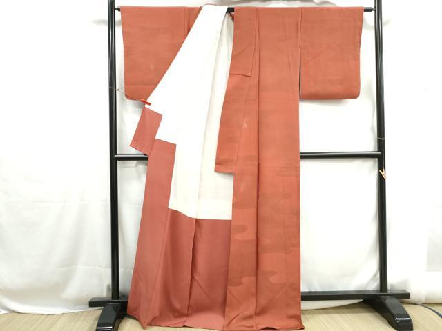 平和屋着物■上質な小紋 霞文 雀茶色 正絹 逸品 DABH1210qa