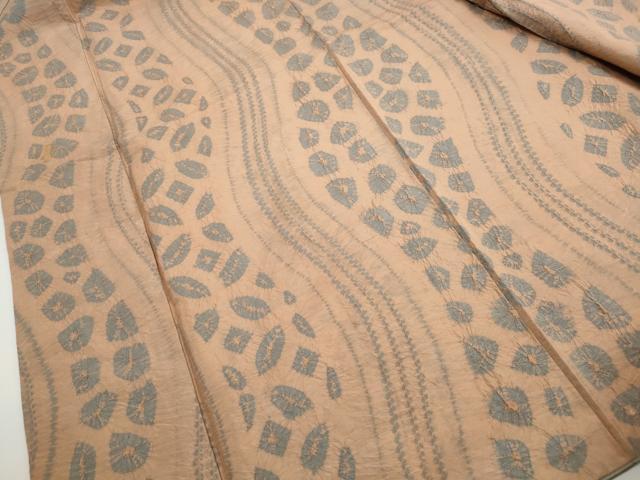 平和屋着物■上質な小紋 絞り 流水抽象文 正絹 逸品 DABH1215qa