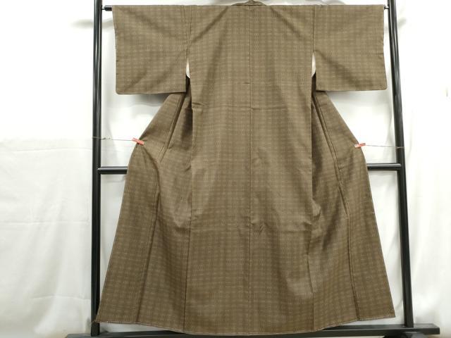 平和屋着物■本場大島紬 7マルキ 幾何学文 正絹 逸品 DABH1216qa