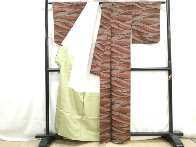 平和屋着物■上質な紬 よろけ縞文 正絹 逸品 DABH1218qa