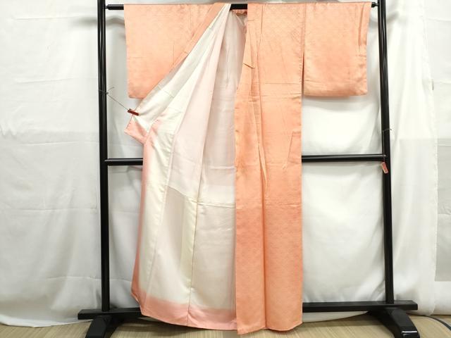 平和屋着物■上質な小紋 花青海波地紋 暈し染め 正絹 逸品 DABH1220qa