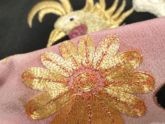 平和屋着物■豪華黒留袖 駒刺繍 鳳凰花文 桐 金銀糸 金彩 正絹 逸品 DABH1226qa
