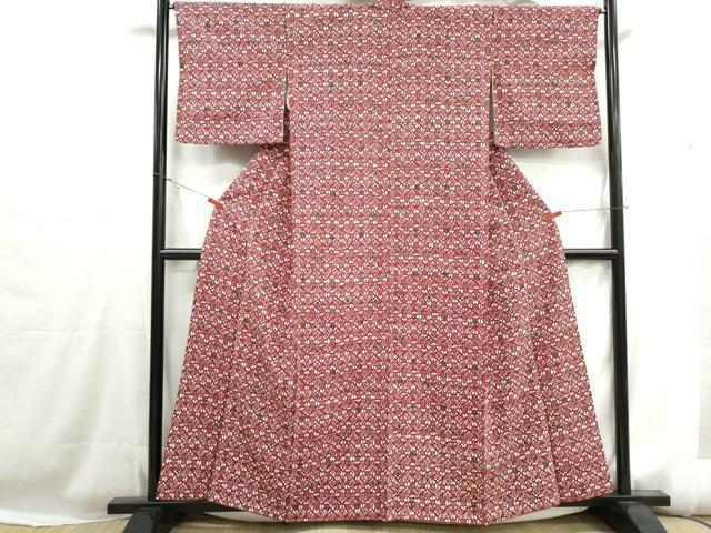 平和屋着物■上質な小紋 型染め 抽象花文 正絹 逸品 DABH1231qa