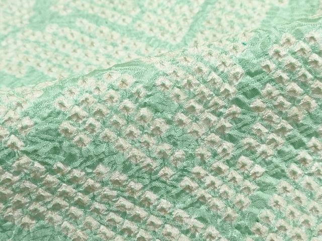 平和屋着物■上質な小紋 総絞り 花青海波文 正絹 逸品 DABH1235qa