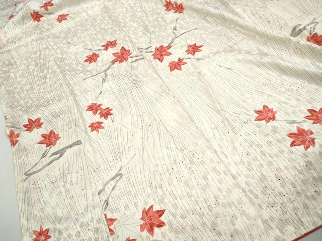 平和屋着物■上質な小紋 枝楓文 正絹 逸品 DABH1236qa