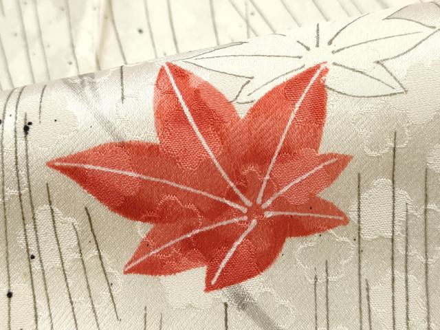 平和屋着物■上質な小紋 枝楓文 正絹 逸品 DABH1236qa