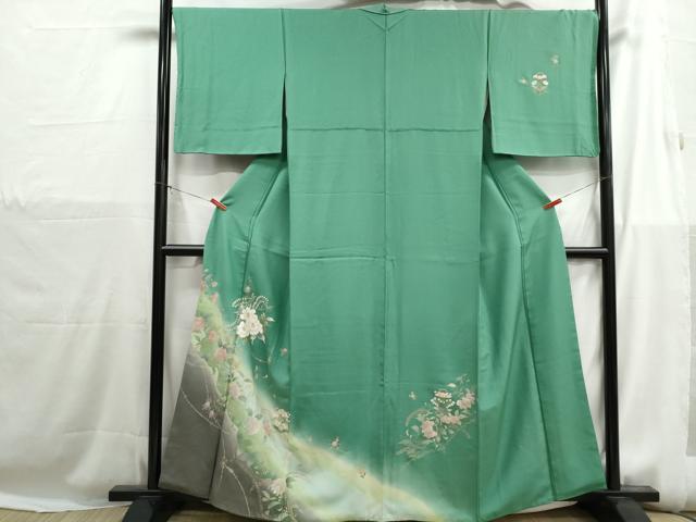 平和屋着物■訪問着 更紗花文 暈し染め 金彩 正絹 逸品 DABH1239qa