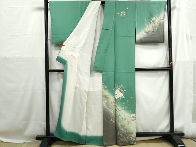 平和屋着物■訪問着 更紗花文 暈し染め 金彩 正絹 逸品 DABH1239qa