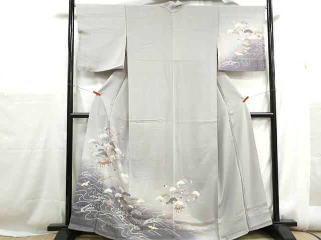 平和屋着物■訪問着 浜松風景文 暈し染め 金彩 正絹 逸品 DABH1242qa