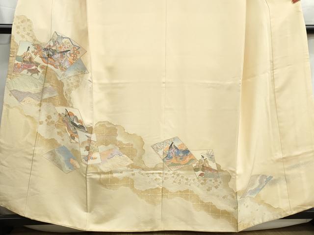 平和屋着物■豪華色留袖 寿光織 重ね色紙人物花文 金銀糸 やまと誂製 正絹 逸品 DABH1243qa