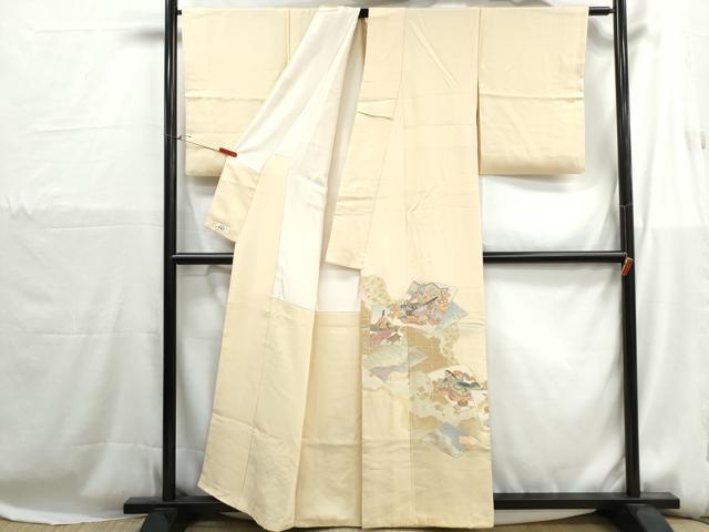 平和屋着物■豪華色留袖 寿光織 重ね色紙人物花文 金銀糸 やまと誂製 正絹 逸品 DABH1243qa
