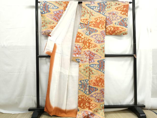 平和屋着物■上質な小紋 絞り 抽象文 正絹 逸品 DABH1251qa