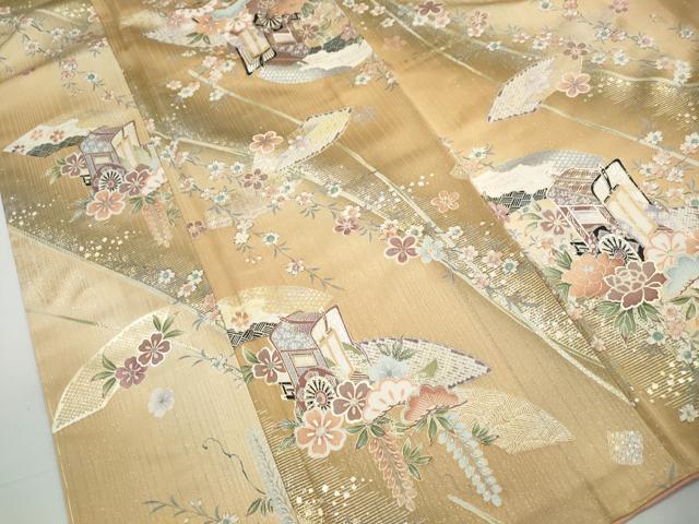 平和屋着物■上質な小紋 御所車花松文 暈し染め 金銀彩 やまと誂製 正絹 逸品 DABH1259qa