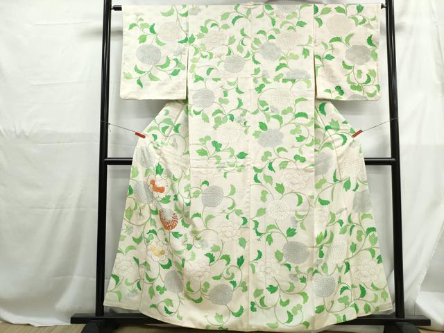 平和屋着物■訪問着 駒刺繍 更紗花文 金彩 正絹 逸品 DABH1267qa