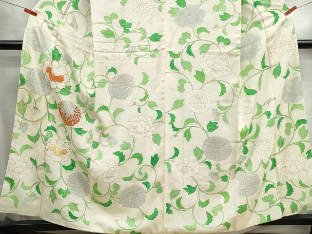 平和屋着物■訪問着 駒刺繍 更紗花文 金彩 正絹 逸品 DABH1267qa