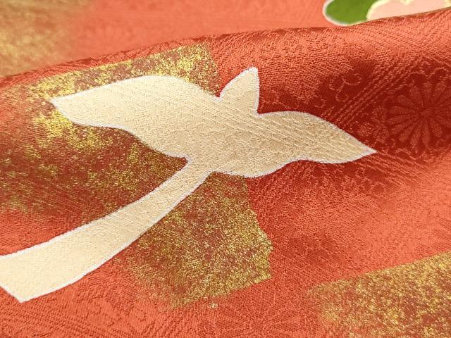 平和屋着物■豪華振袖 花鳥文 金彩 正絹 逸品 DABH1271qa