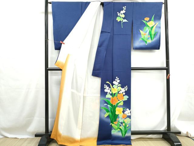 平和屋着物■訪問着 草花文 暈し染め 正絹 逸品 DABH1278qa