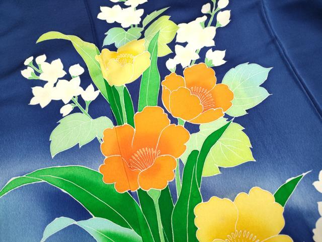 平和屋着物■訪問着 草花文 暈し染め 正絹 逸品 DABH1278qa