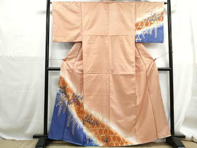 平和屋着物■訪問着 藤花房文 暈し染め 金彩 洗える着物 DABH1292qa