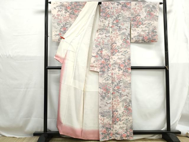 平和屋着物■上質な小紋 風景花文 金彩 正絹 逸品 DABH1301qa