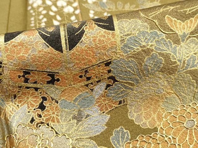 平和屋着物■豪華色留袖 地紙風景花文 暈し染め 金銀彩 正絹 逸品 DABH1310qa